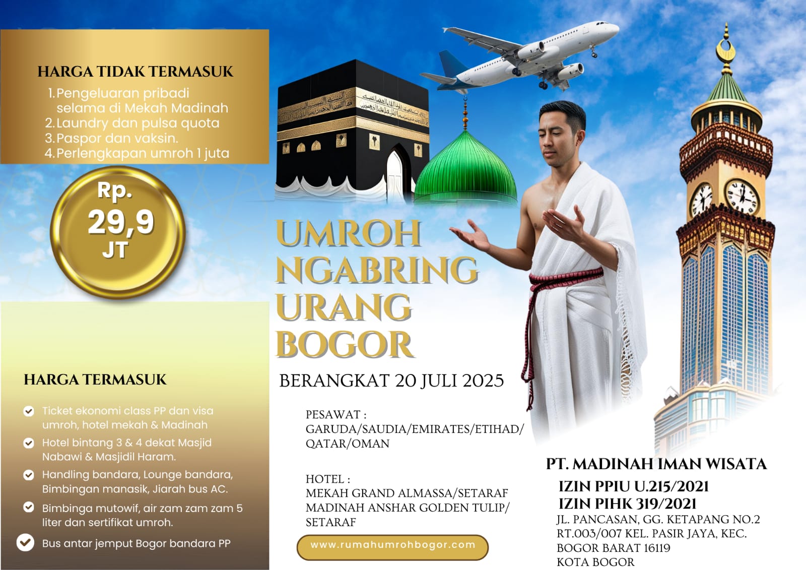 Rumah umroh Bogor PT. MADINAH IMAN WISATA